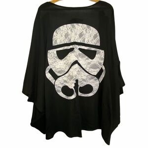 Star Wars White Lace Storm Trooper Black Knit Dolman Cardigan S/M Small Medium